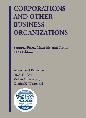 Book cover for Corporations and Other Business Organizations, Statutes, Rules, Materials, and Forms, 2023