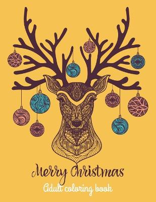 Book cover for merry christmas adult coloring book