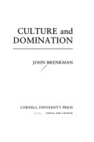 Cover of Culture and Domination