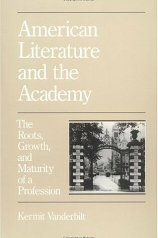 Cover of American Literature and the Academy