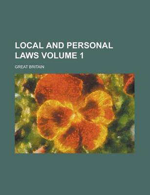 Book cover for Local and Personal Laws Volume 1