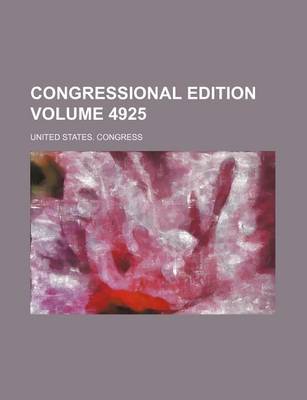 Book cover for Congressional Edition Volume 4925