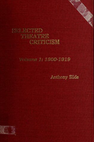 Cover of Selected Theatre Criticism