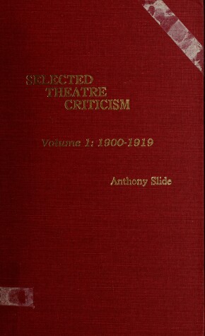 Book cover for Selected Theatre Criticism