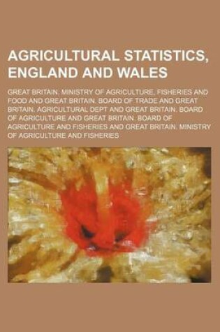 Cover of Agricultural Statistics, England and Wales