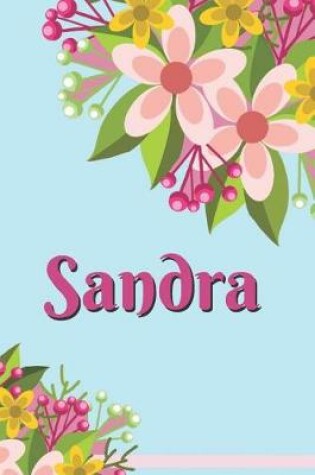 Cover of Sandra Personalized Blank Lined Journal Notebook