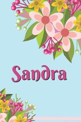 Book cover for Sandra Personalized Blank Lined Journal Notebook