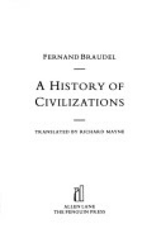 Cover of A History of Civilizations