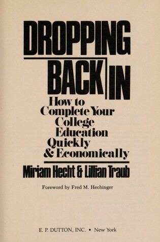 Cover of Dropping Back in