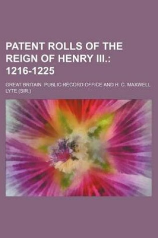 Cover of Patent Rolls of the Reign of Henry III.