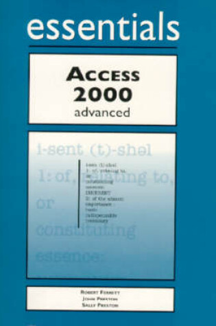 Cover of Access 2000 Essentials Advanced