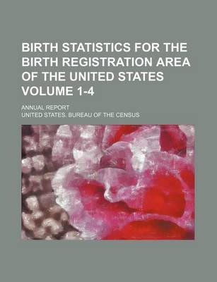 Book cover for Birth Statistics for the Birth Registration Area of the United States Volume 1-4; Annual Report