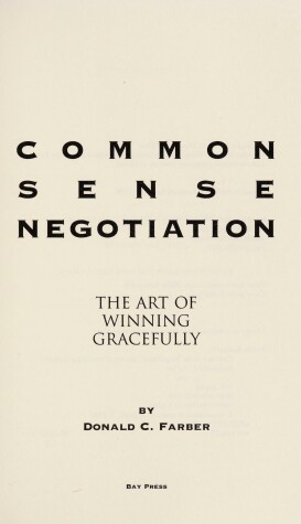 Book cover for Common Sense Negotiation