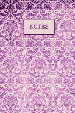 Cover of Journal Purple Damask Design Pattern Notes