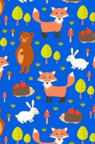 Cover of Journal Notebook Cute Foxes, Rabbits and Bears Pattern 1
