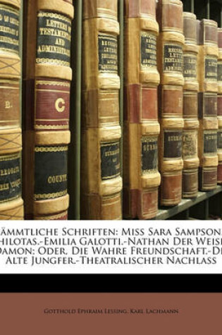 Cover of Gotthold Ephraim Lessings Sammtliche Schriften, Zweiter Band