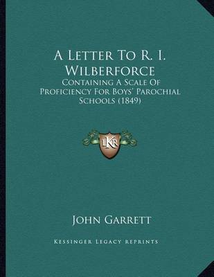 Book cover for A Letter to R. I. Wilberforce