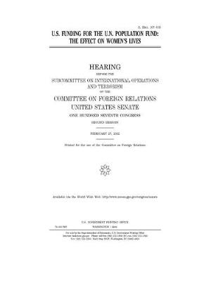 Book cover for U.S. funding for the U.N. Population Fund