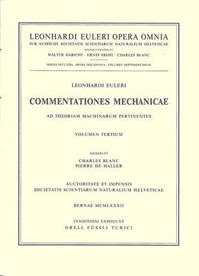 Cover of Commentationes mechanicae ad theoriam machinarum pertinentes 3rd part