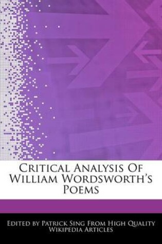 Cover of Critical Analysis of William Wordsworth's Poems