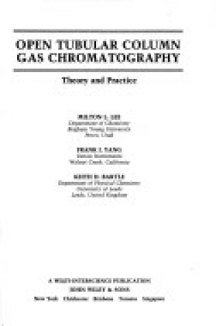 Cover of Open Tubular Column Gas Chromatography