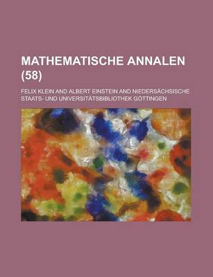 Book cover for Mathematische Annalen (58 )