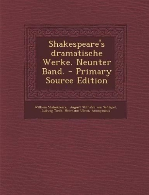 Book cover for Shakespeare's Dramatische Werke. Neunter Band.