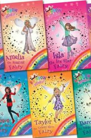 Cover of Rainbow Magic: Showtime Fairies Pack (Alesha the Acrobat Fairy; Amelia the Singing Fairy; Darcey the Dance Diva Fairy; Isla the Ice Star Fairy; Leah the Theatre Fairy...)