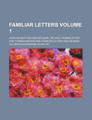 Book cover for Familiar Letters Volume 1