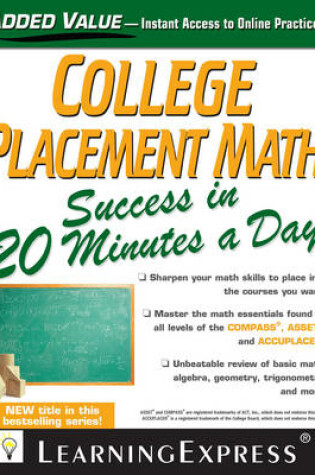 Cover of College Placement Math Success in 20 Minutes a Day