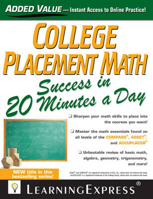 Book cover for College Placement Math Success in 20 Minutes a Day