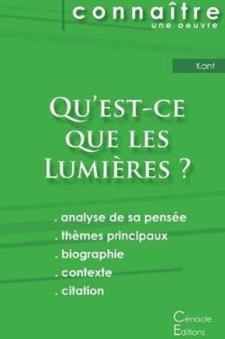 Cover of Fiche de lecture Qu'est-ce que les Lumieres ? De Emmanuel Kant (Analyse philosophique de reference et resume complet)