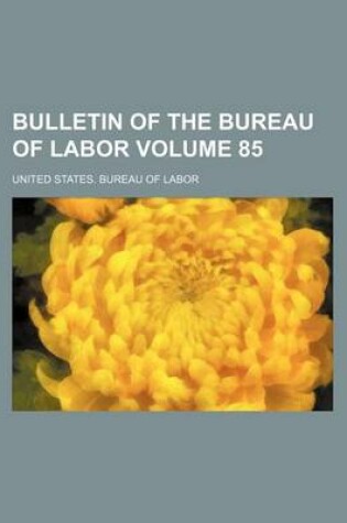 Cover of Bulletin of the Bureau of Labor Volume 85