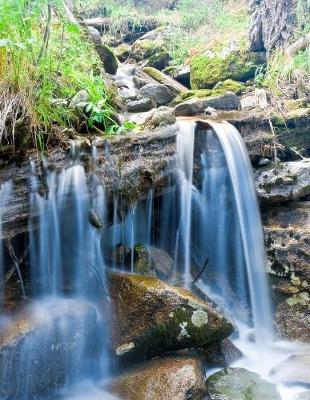 Cover of Waterfall Rocks Scenery Nature Journal Notebook