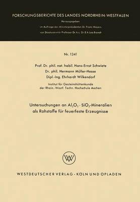 Book cover for Untersuchungen an Al2o3 - Sio2-Mineralien ALS Rohstoffe Fur Feuerfeste Erzeugnisse