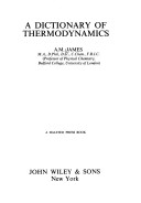 Book cover for James: A Dictionary of *Thermodynamics*