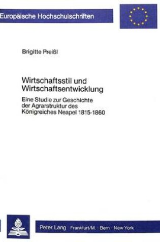 Cover of Wirtschaftsstil Und Wirtschaftsentwicklung