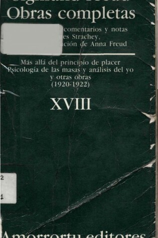 Cover of Obras Completas - Tomo XVIII Mas Alla del Principio del Placer