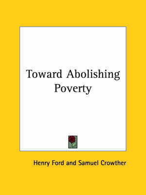 Book cover for Toward Abolishing Poverty