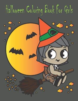 Book cover for halloween coloring book for girls