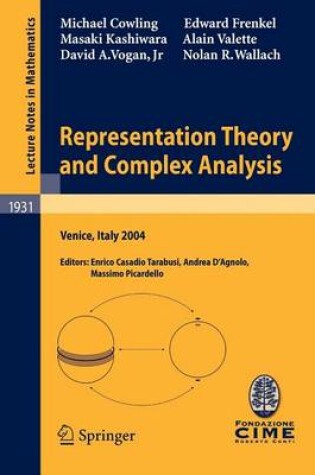 Cover of Representation Theory and Complex Analysis
