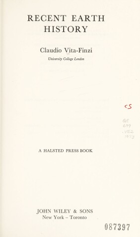 Book cover for Vita-Finzi: Recent *Earth History*