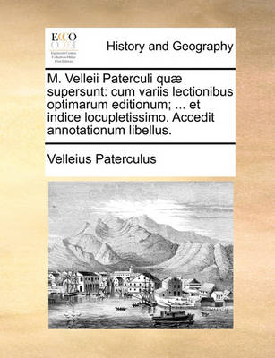 Book cover for M. Velleii Paterculi Qu] Supersunt