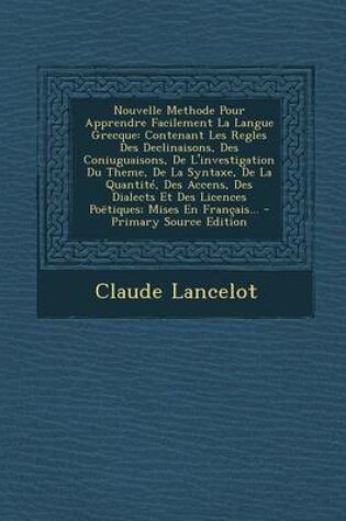 Cover of Nouvelle Methode Pour Apprendre Facilement La Langue Grecque