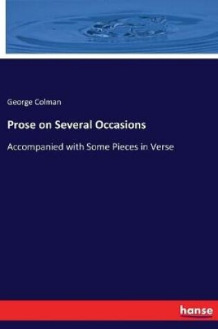 Cover of Prose on Several Occasions