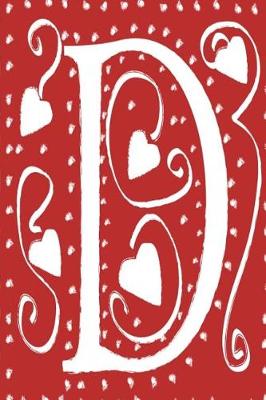 Cover of Monogram Journal Letter D Hearts Love Red White