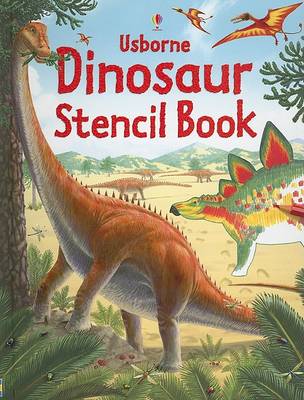 Book cover for Usborne Dinosaur Stencil Book