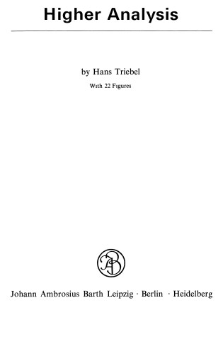 Cover of Higher Analysis