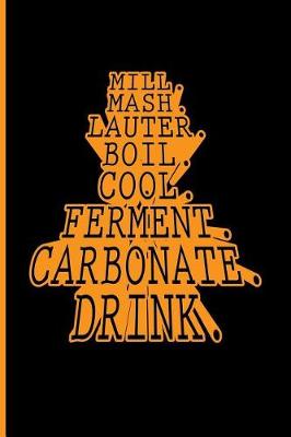 Book cover for Mill. Mash. Lauter. Boil. Cool. Ferment. Carbonate. Drink.