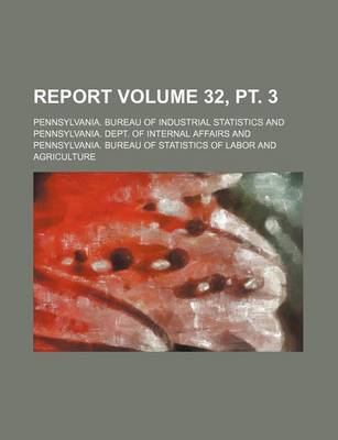 Book cover for Report Volume 32, PT. 3